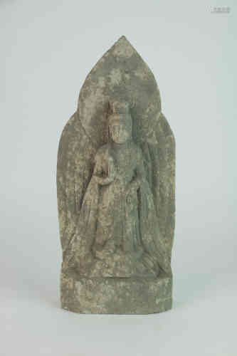 A Chinese Stone Buddha Statue