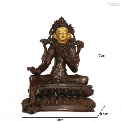 A Bronze Gilding Bodhisattva Buddha Statue