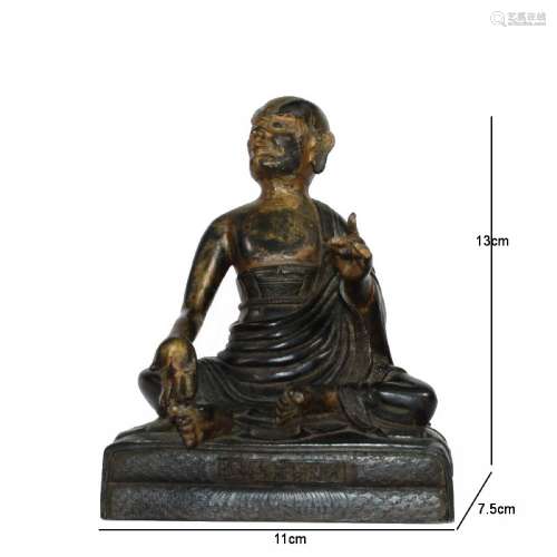 A Bronze Gilding Tibet Buddha Statue of Lama