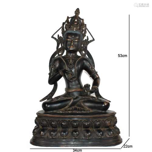 A Bronze Gilding Buddha Statue of Vajrasattva