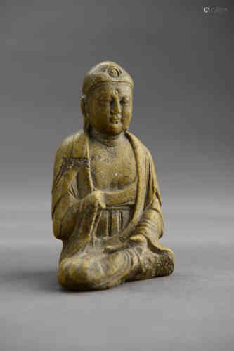 A Chinese Stone Carving Buddha Statue