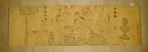 A Chinese Figure  Silk Scroll