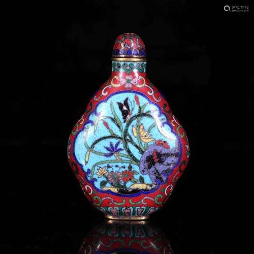 A Chinese Bronze Cloisonne Snuff Bottle