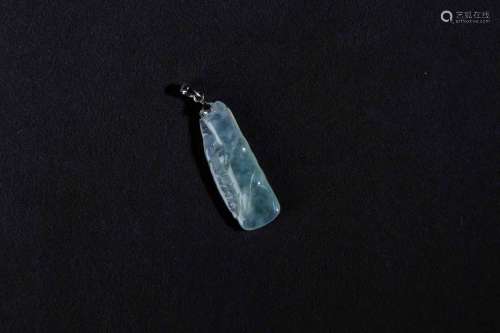 A Chinese Jadeite Bamboo Joint Pendant
