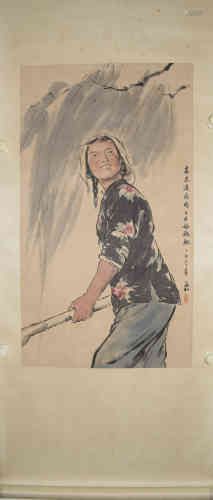 A Chinese Spring Rain Painting, Zhaohe Jiang Mark