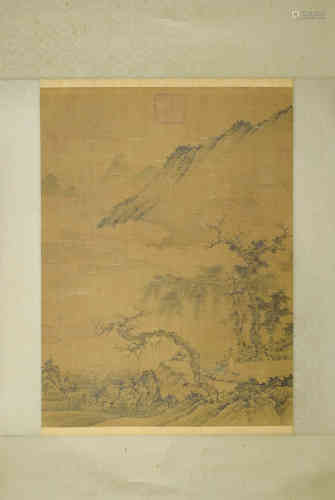 A Chinese Figure Silk Scroll