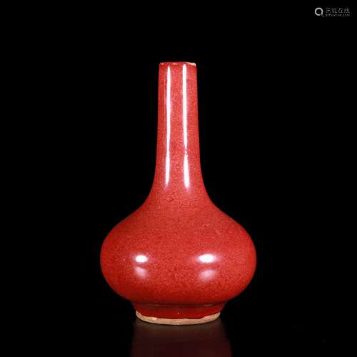 A Chinese Red Glazed Porcelain Vase.