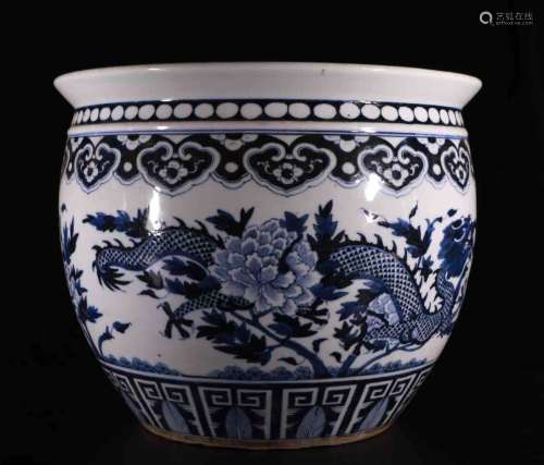 A Chinese Blue and White Porcelain Jardiniere.