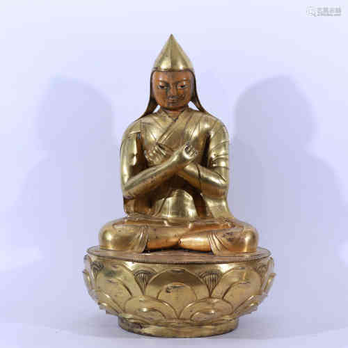 A Bronze Statue of Guru Buddha.