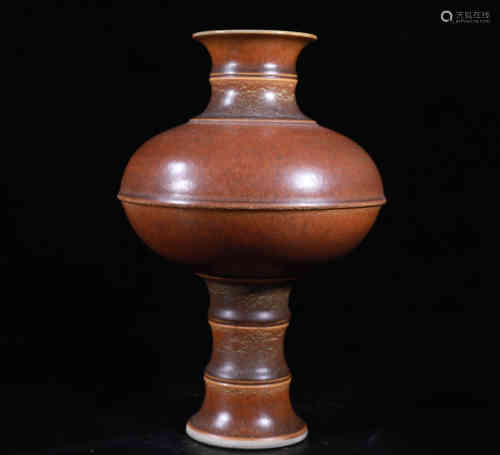 A Chinese Brown Glazed Porcelain Vase.
