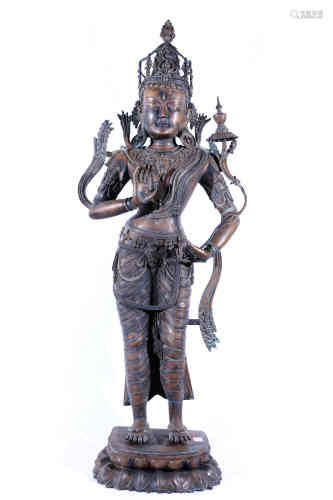A Bronze Statue of Maitreya Bodhisattva.