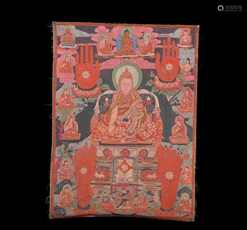 A Chinese Thang-ga Painting of Tsongkhapa.