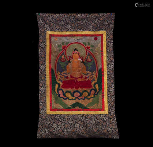 A Chinese Embroidery of Manjusri Bodhisattva.