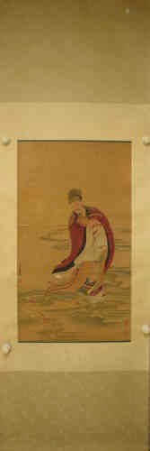 A Chinese Figure Painting, Jin Yanbiao Mark.