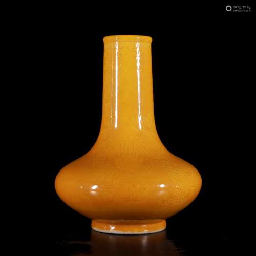 A Chinese Yellow Glazed Porcelain Vase.