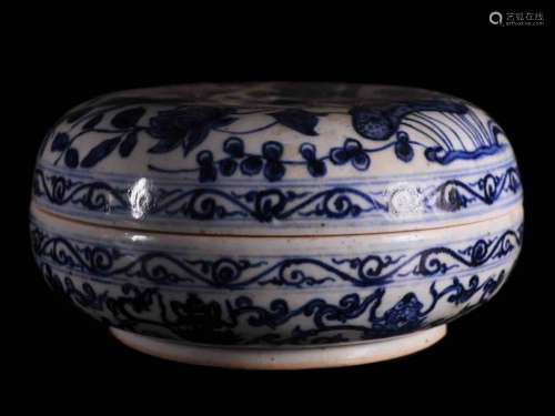 A Chinese Blue and White Porcelain Box.