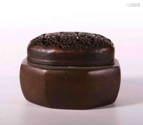 A Chinese Bronze Hand Warmer.