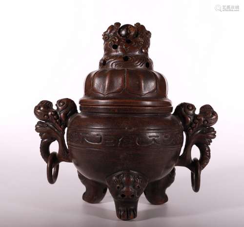 A Chinese Zisha pottery Incense Burner.