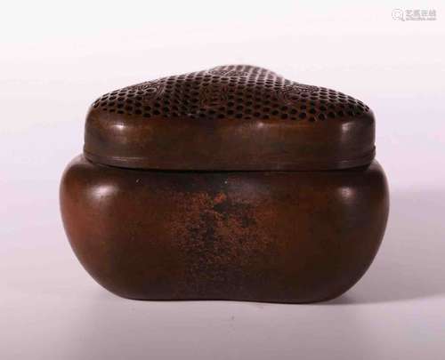 A Chinese Bronze Hand Warmer.