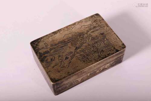 A Chinese Bronze Ink Box.