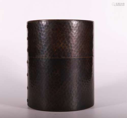 A Chinese Bronze Tea Caddy.