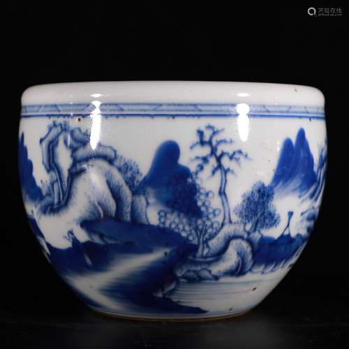 A Chinese Blue and White Porcelain Jardiniere.