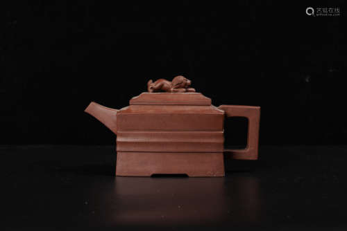 A Chinese Zisha Pottery Teapot.