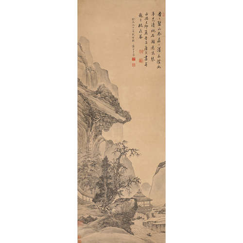 Lot240103 上睿（1634～ ？）幽亭清眺 纸本 镜片