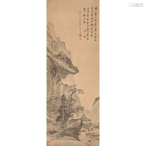 Lot240103 上睿（1634～ ？）幽亭清眺 纸本 镜片