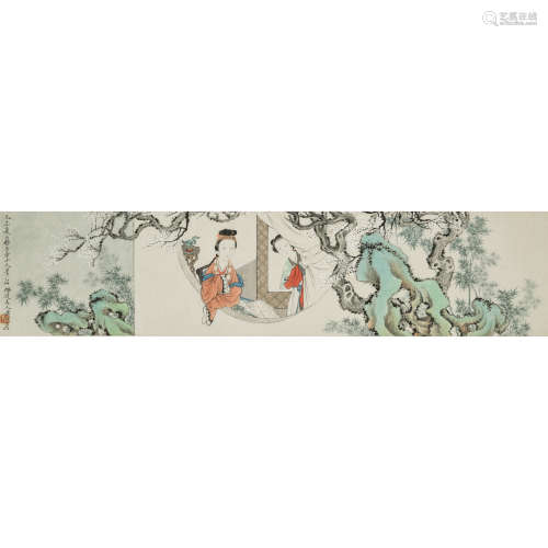 Lot240108 黄山寿（1855～1919）园林清景 纸本 镜片