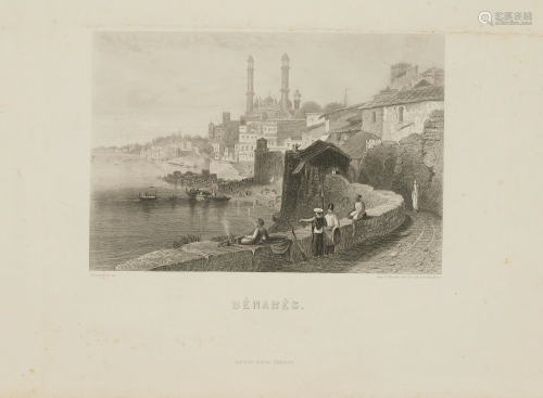 Animated View Benares Varanasi India 1845 Goodall