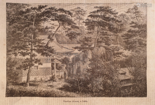 Chinese garden in Jeddo Tokyo Japan 1869