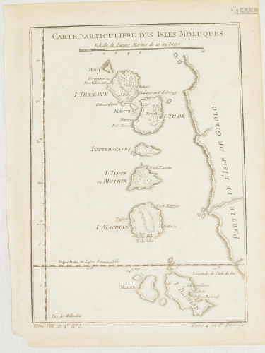 Map Maluku Islands Moluccas Bellin 1757