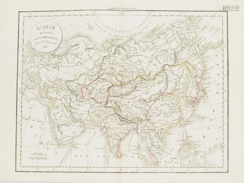 Map of Asia coloured by hand Delamarche 1831