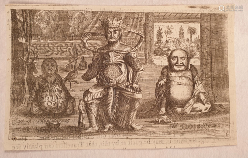 Print 1670 three immortals China Nieuhoff