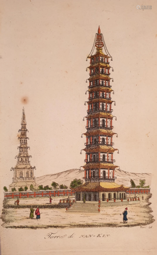 View tower Nanjing or Nanking China 1824 Ferrario