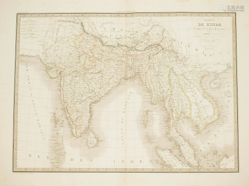 Big Map India and Southeast Asia coloured Lapie