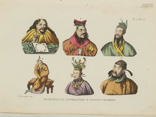 Portraits famous Emperors Men China 1825
