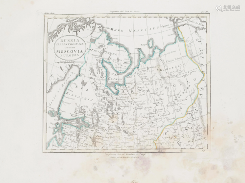 Map Russia 1820 coloured by hand Batelli Fanf…