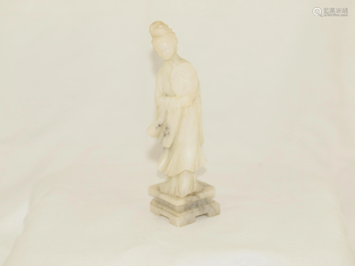 Statue white alabaster Chinese woman China