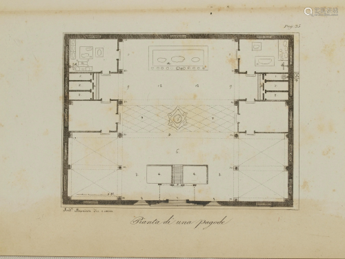 Print China Plan of a pagoda Bernieri 1825