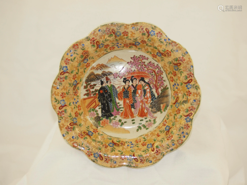 Royal Satsuma porcelain polychrome plate China