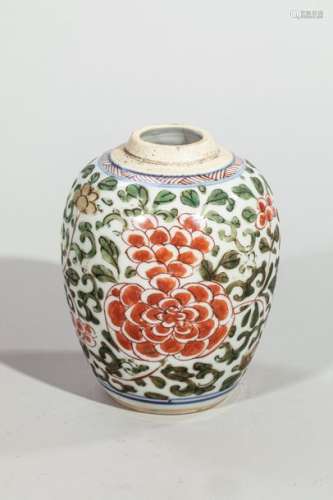 VASE BOULE en porcelaine Wucai Chine Dynastie Qin…