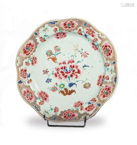 PLAT polylobé en porcelaine à décor floral Chine C…