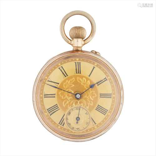 A Victorian 9ct gold cased pocket watch