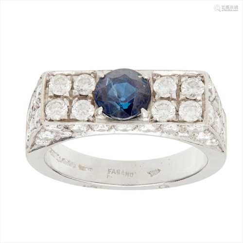 A sapphire and diamond set ring, Fasano