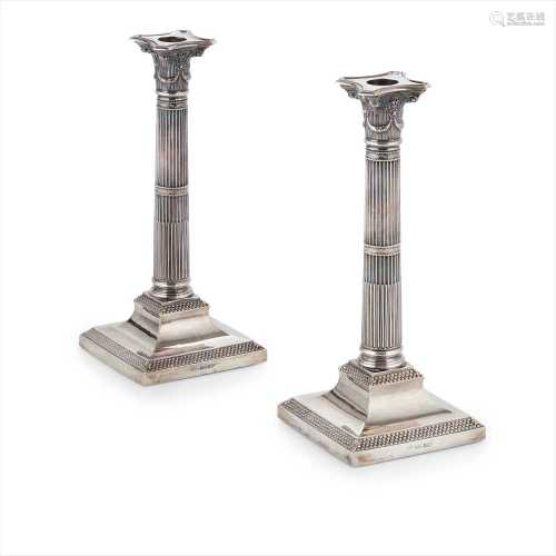 A pair of Victorian table candlesticks,