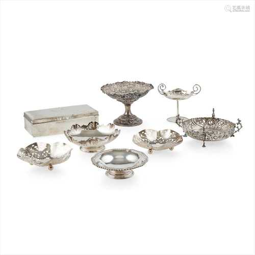 A collection of modern silver