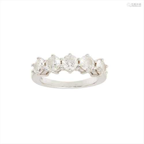 A five stone diamond set ring