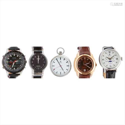 A group of gentleman's modern wrist watches